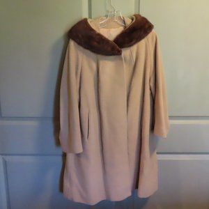 Vintage Coat with Fur Collar